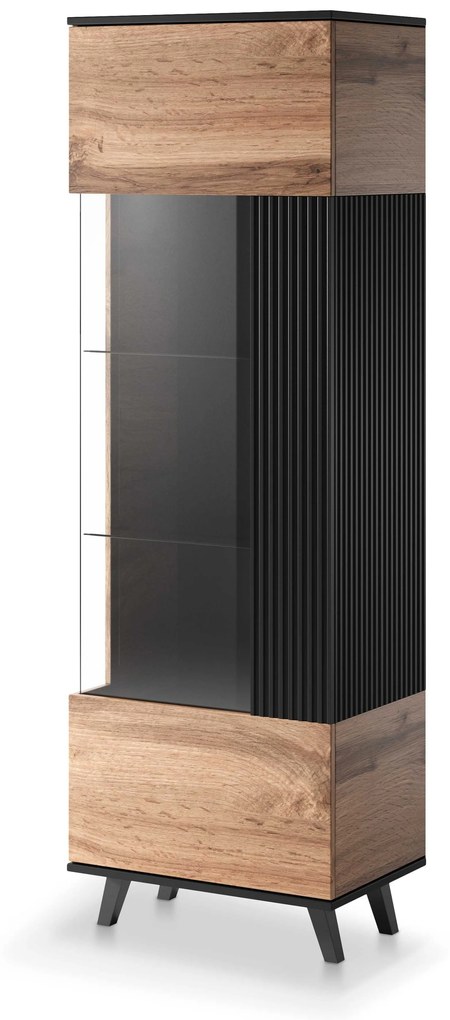 RANDOM W-1 display cabinet, color: wotan oak/black DIOMMI V-PL-RANDOM-W-1