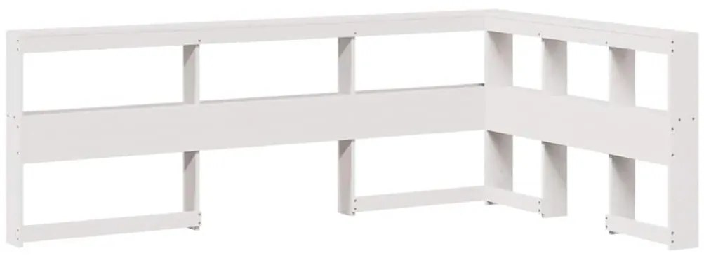 vidaXL βιβλιοθήκη κεφαλάρι σε σχήμα L Λευκό 120 εκ. Ξύλο Πεύκου