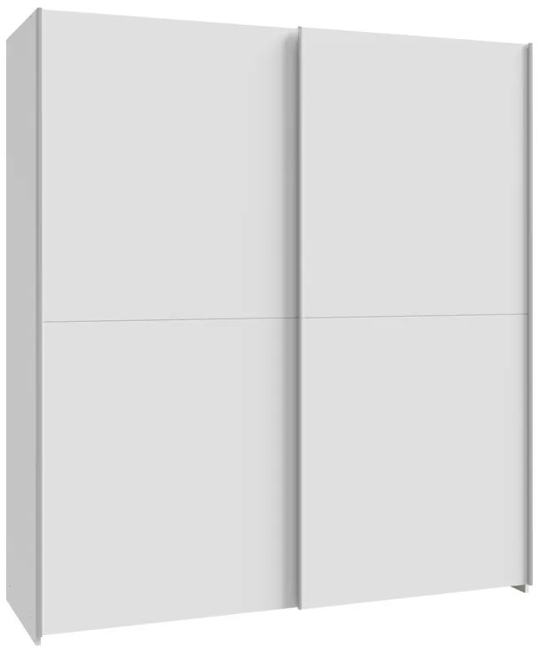 Ντουλάπα ρούχων Noez I pakoworld δίφυλλη με ράφια σε λευκή απόχρωση 170.5x61x190.5εκ