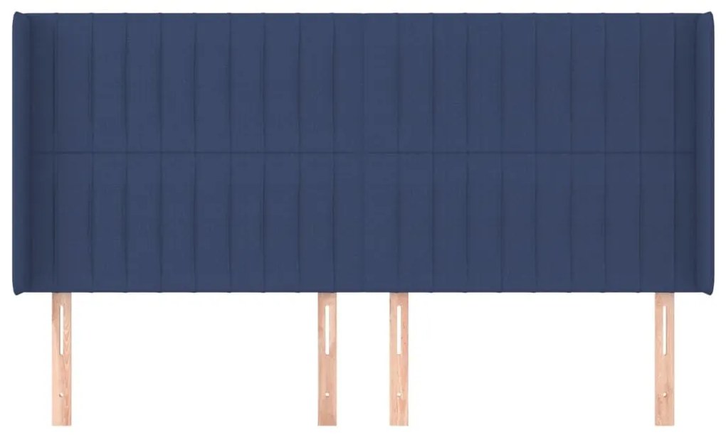 Κεφαλάρι με Πτερύγια Μπλε 203x16x118/128 εκ. Υφασμάτινο - Μπλε