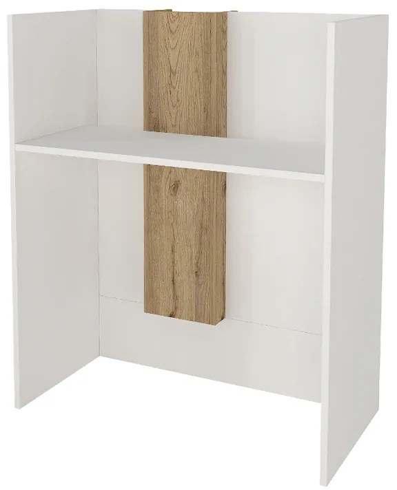 Γραφείο υποδοχής - reception Bonveno Megapap χρώμα λευκό - sepet oak 90x43,2x110εκ.
