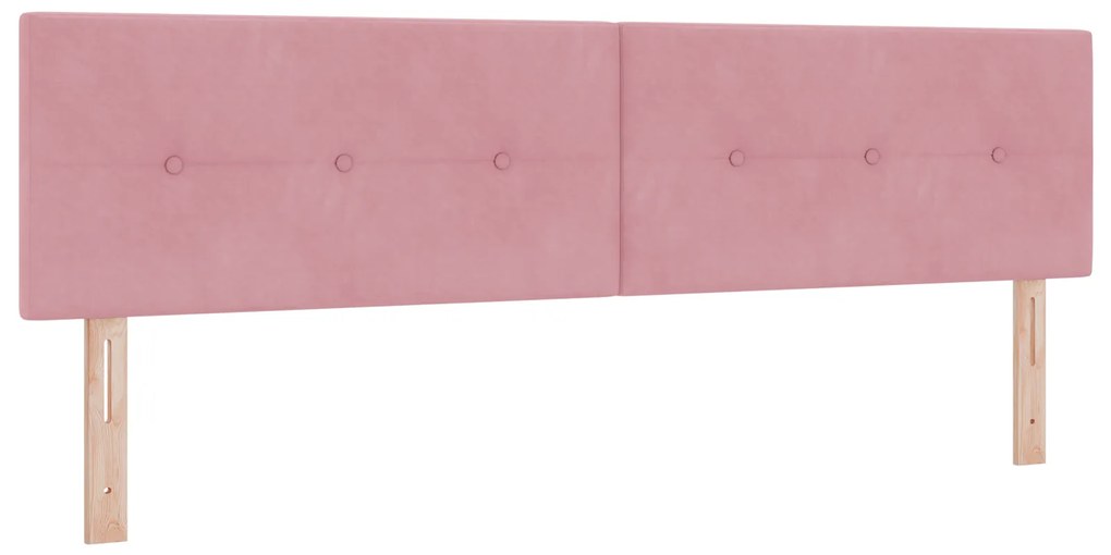 vidaXL κρεβάτι Box Spring με στρώμα Ροζ Super King Βελούδο