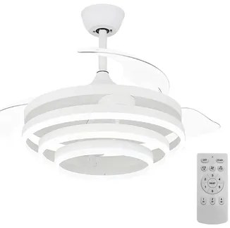 POWERTECH ανεμιστήρας οροφής HLL-0112 με LED φως, 72W, Φ106x50cm, λευκός
