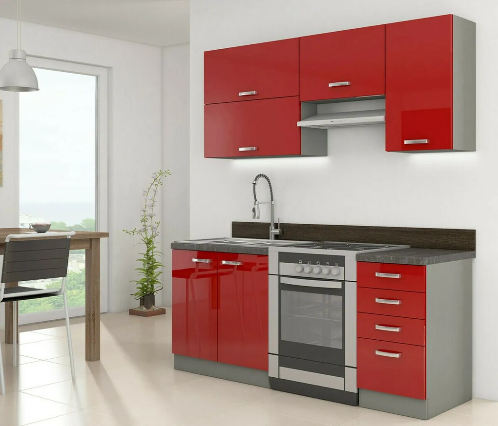 Σετ κουζίνας Upa 101, 180x50cm, 91 kg, Ινοσανίδες μέσης πυκνότητας, Πλαστικοποιημένη μοριοσανίδα | Epipla1.gr