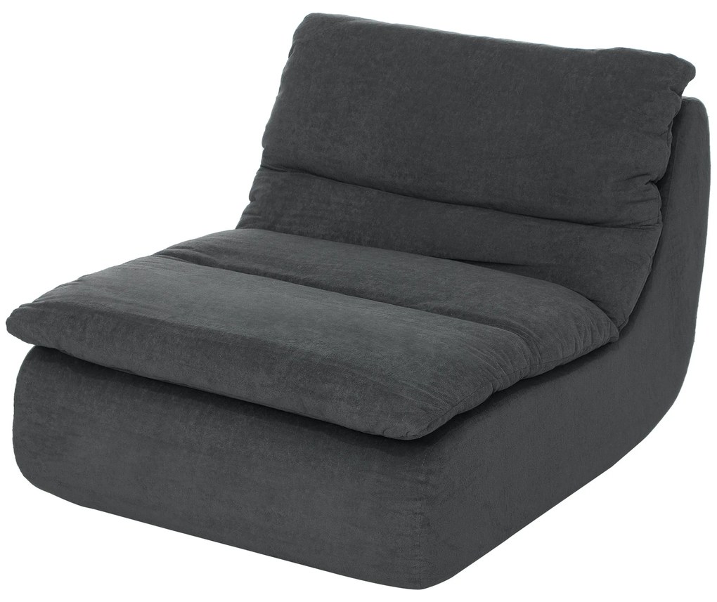 HOMCOM Σκαμπό δαπέδου με αφρό, πολυθρόνα, πολυθρόνα σαλονιού, υπνοδωματίου, γκρι