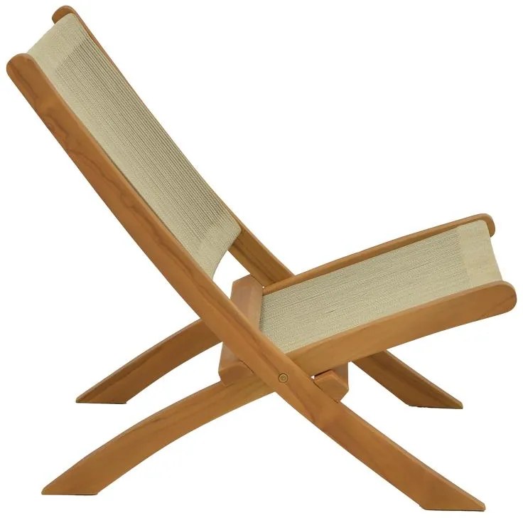 Καρέκλα - Πολυθρόνα Seeal teak ξύλο και σχοινί σε φυσκή απόχρωση 61x76x72 εκ. 61x76x72 εκ.