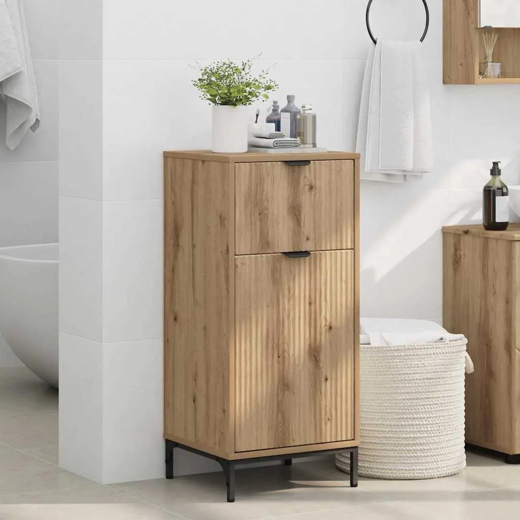 vidaXL Ντουλάπι Μπάνιου με συρτάρι artisan δρυς 39.5 x 36 x 88 εκ