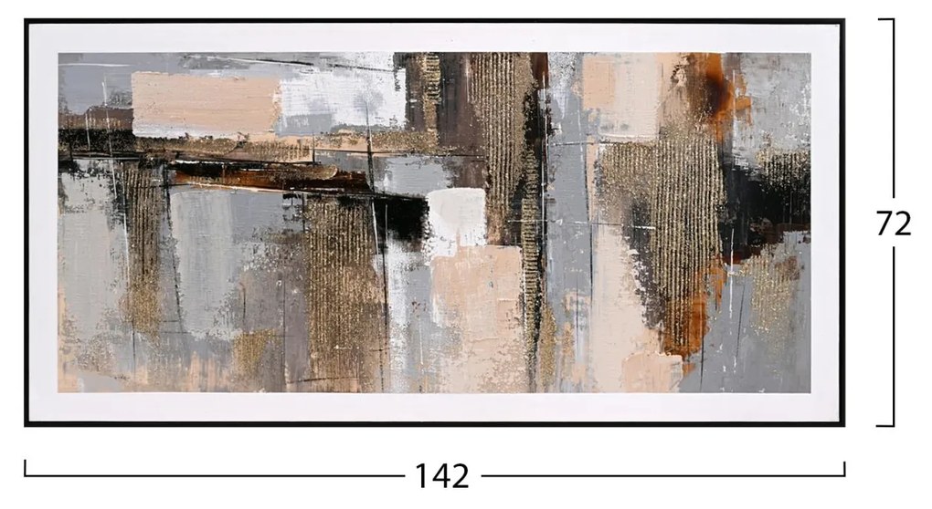 ΠΙΝΑΚΑΣ ΤΟΙΧΟΥ ABSTRACT  ΜΕ ΚΟΡΝΙΖΑ ΜΑΥΡΗ-ΚΑΜΒΑΣ 142x4.5x72Υεκ