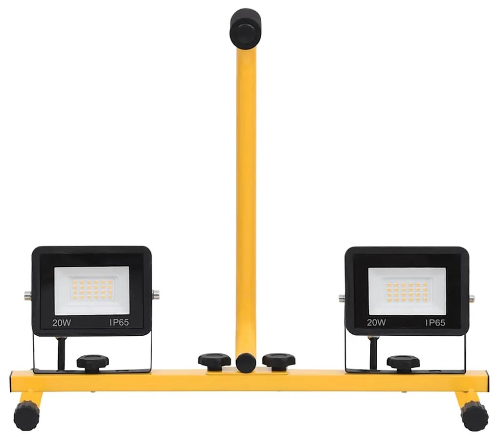 vidaXL Προβολέας LED με Λαβή Ψυχρό Λευκό 2 x 20 W