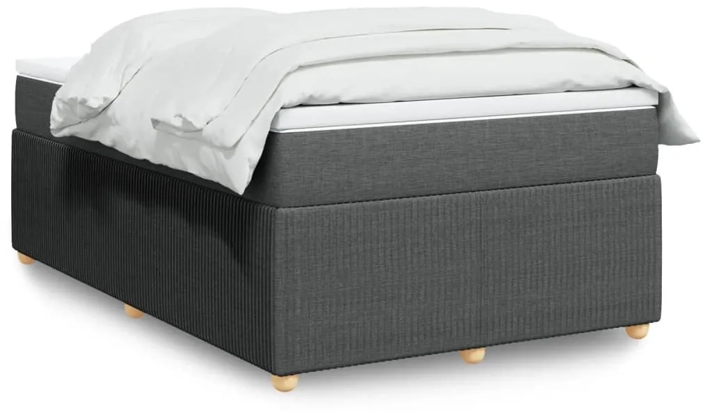 vidaXL Κρεβάτι Boxspring με Στρώμα Σκούρο Γκρι 120x190 εκ Υφασμάτινο