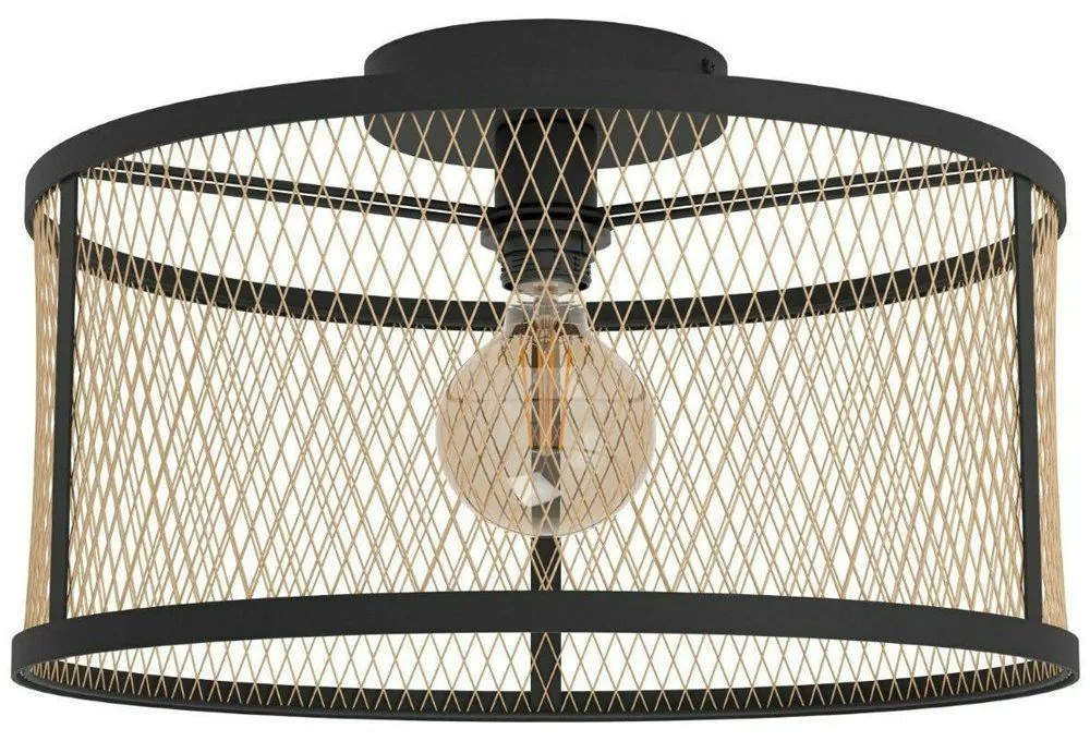 Φωτιστικό Οροφής - Πλαφονιέρα 43603 Dellow 1/E27 Black-Brass Eglo Metal