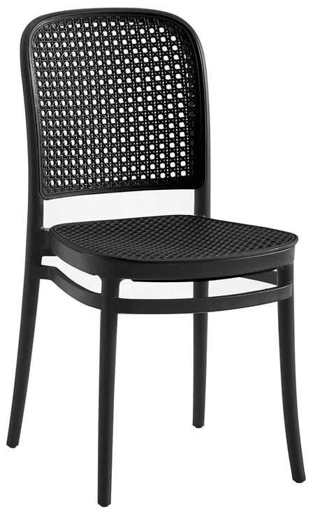 FLORENCE Καρέκλα PP Μαύρο, PP Rattan Μαύρο, Στοιβαζόμενη 41x41x83cm