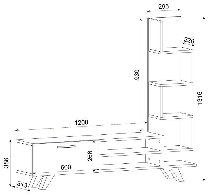 ΕΠΙΠΛΟ ΤΗΛΕΟΡΑΣΗΣ CEREN MEGAPAP ΧΡΩΜΑ ΛΕΥΚΟ - CORDOBA 149,5X31X131,6ΕΚ.