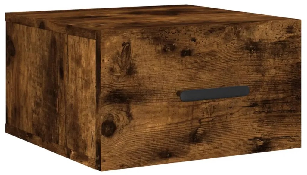 vidaXL Κομοδίνο Επιτοίχιο Καπνιστή Δρυς 35 x 35 x 20 εκ.