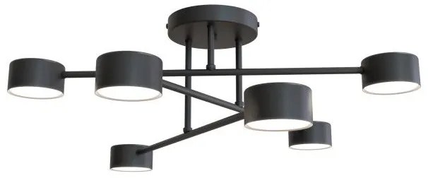Πλαφονιέρα Φωτιστικό Οροφής 6xGX53 Halo Emibig 1355/6 Μαύρο