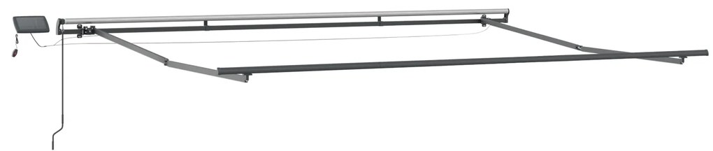 vidaXL Χειροκίνητη Ανασυρόμενη τέντα με LED Λευκή 500x300 cm