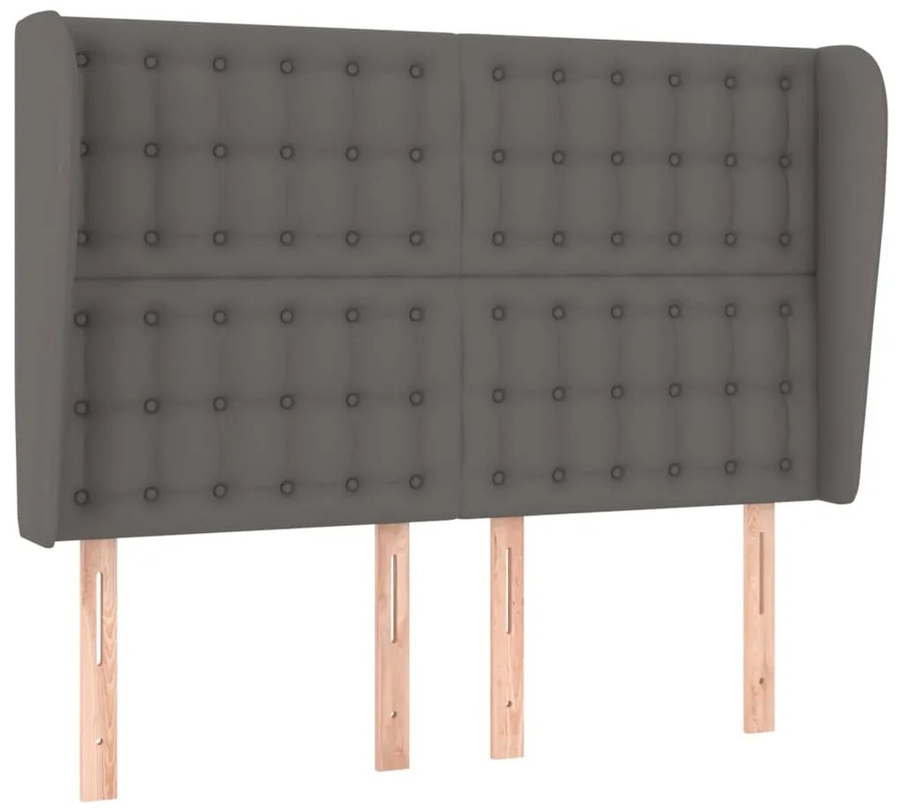 vidaXL Κεφαλάρι με Πτερύγια Γκρι 147x23x118/128 εκ. Συνθετικό Δέρμα