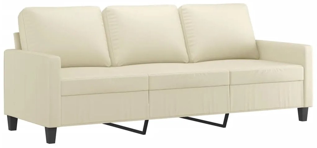 vidaXL Πολυθρόνες Σετ 3 Τεμαχίων Κρεμ Συνθετικό Δέρμα με Μαξιλάρια