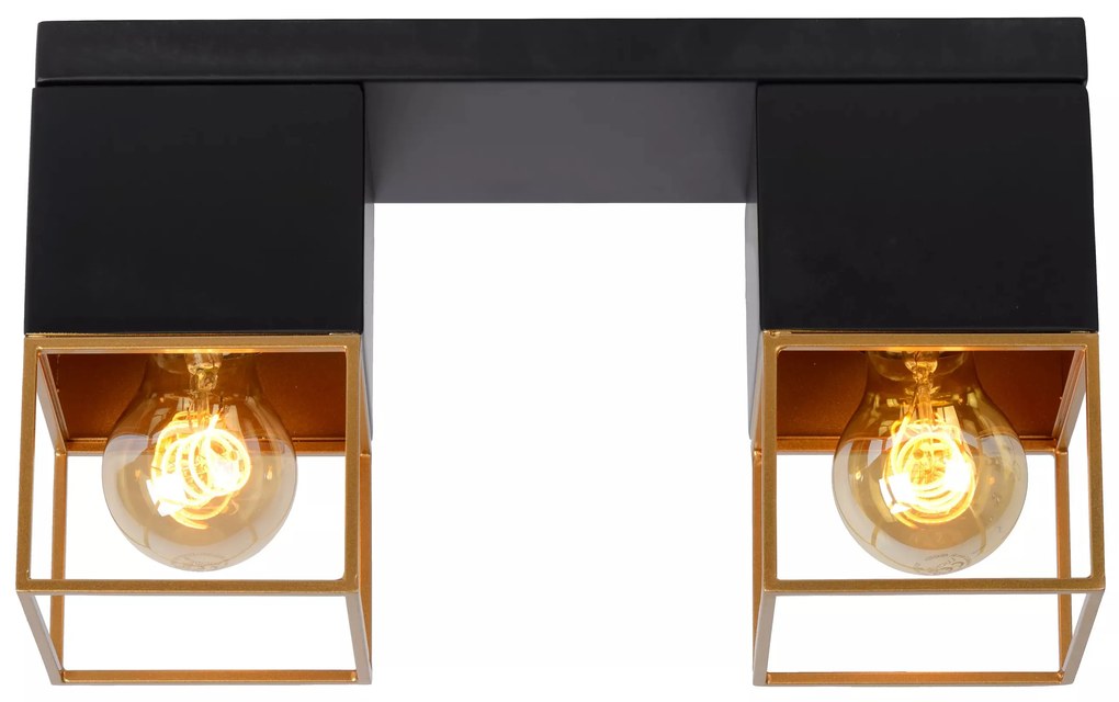 Φωτιστικό Οροφής Lucide 21120-02-30 RIXT Μαύρο Ματ (Black Mat)|Χρυσό Χρώμα (Gold Coloured)