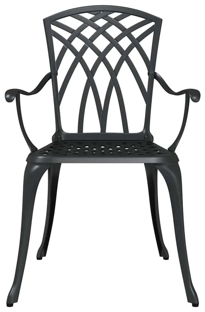vidaXL Καρέκλα Κήπου 2 pcs Μαύρο 55 x 56.5 x 91εκ Αλουμίνιο