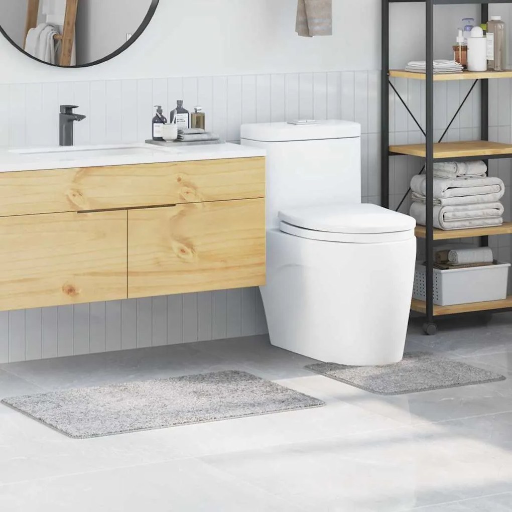 Σετ Μάτ Μπάνιου Αντιολισθητικό 2 pcs Γκρι PP