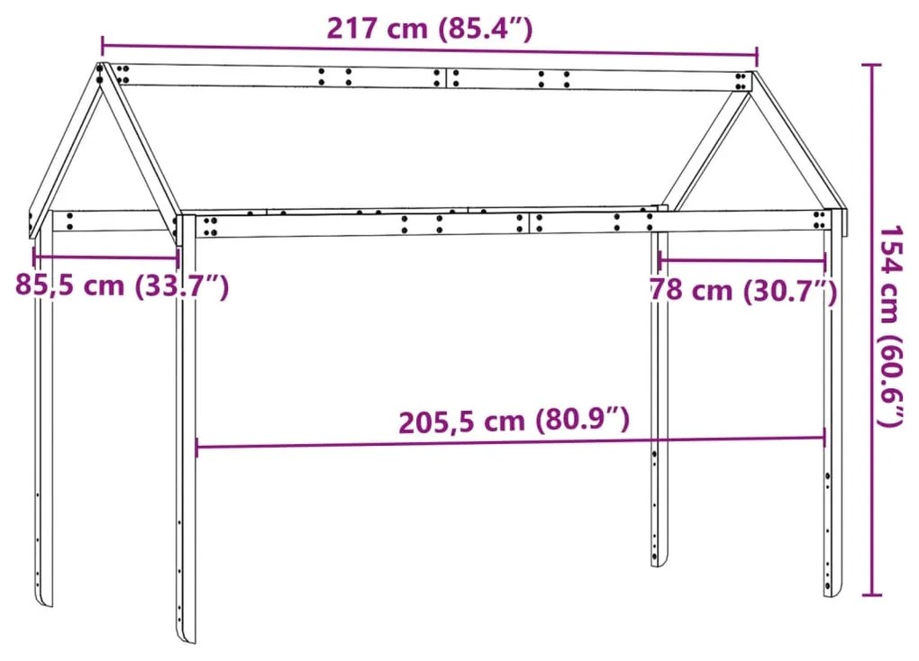 ΟΡΟΦΗ ΚΡΕΒΑΤΙΟΥ ΠΑΙΔΙΚΗ ΛΕΥΚΟ 217X85,5X154ΕΚ. ΜΑΣΙΦ ΞΥΛΟ ΠΕΥΚΟΥ 846962