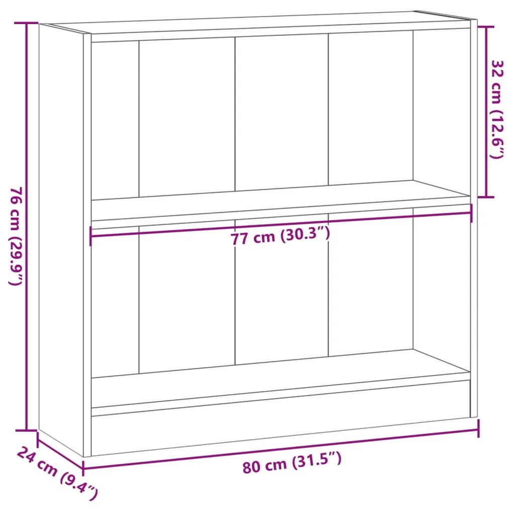 ΒΙΒΛΙΟΘΗΚΗ ΓΚΡΙ SONOMA 80X24X76 ΕΚ. ΑΠΟ ΕΠΕΞΕΡΓΑΣΜΕΝΟ ΞΥΛΟ 857831