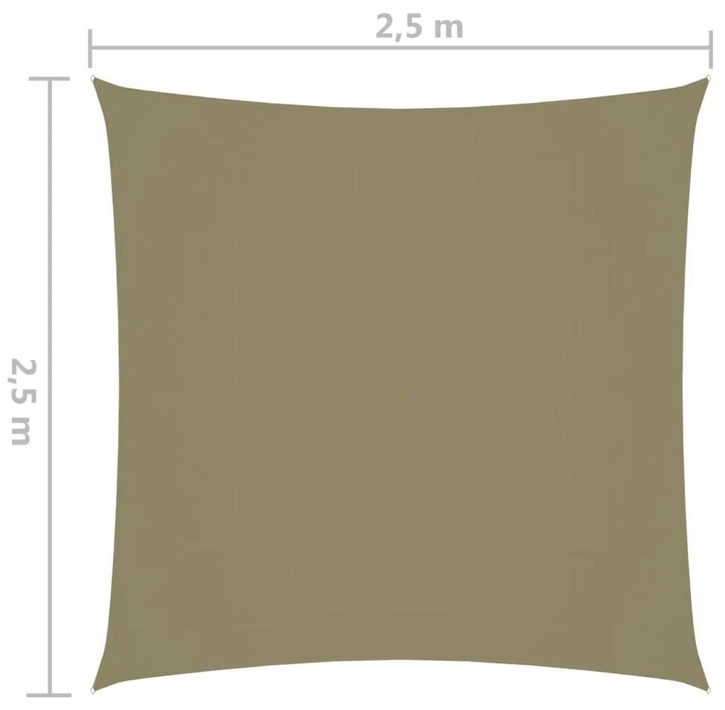 Πανί Σκίασης Τετράγωνο Μπεζ 2,5 x 2,5 μ. από Ύφασμα Oxford - Μπεζ