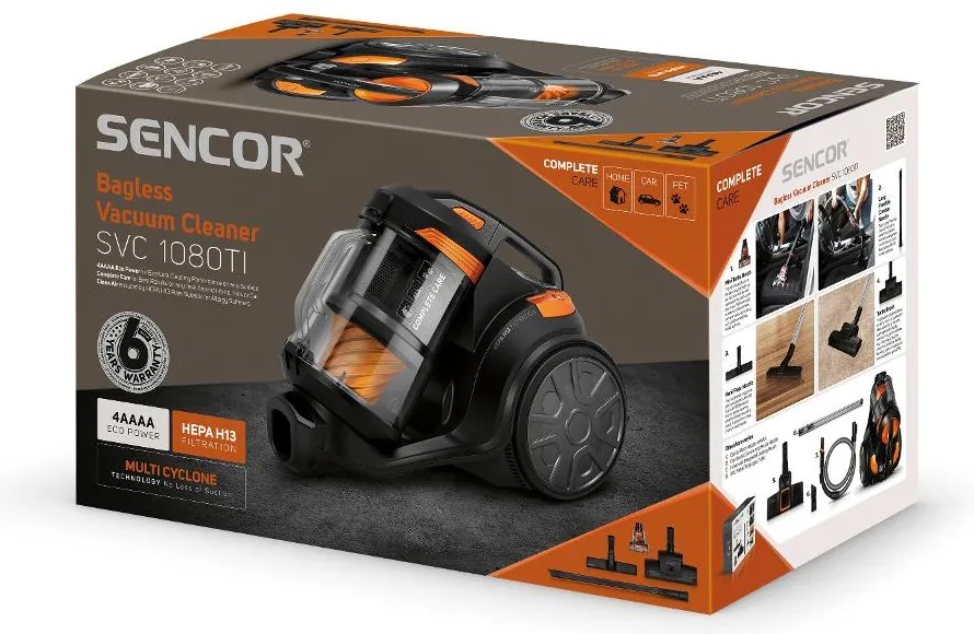Ηλεκτρική Σκούπα 4ΑΑΑΑ ECO Power χωρίς Σακούλα Multi Cyclone HEPA H13 78 dB(A) Sencor SVC 1080TI