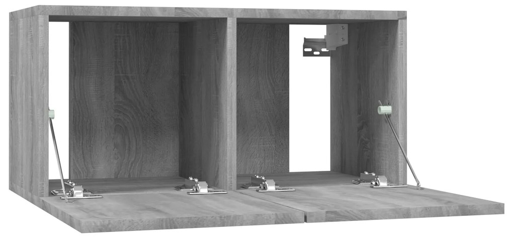 vidaXL Έπιπλα Τηλεόρασης Κρεμαστά 3 τεμ. Γκρι 60x30x30 εκ. Επεξ. Ξύλο