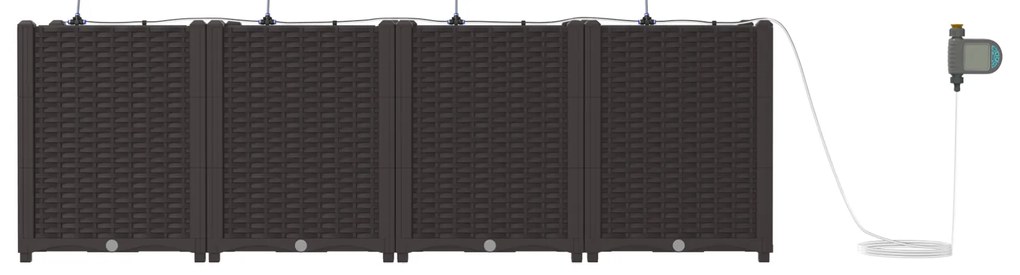 vidaXL Γλάστρες Κήπου 1 τεμ Καφέ 160 x 40 x 52 cm Πλαστικό