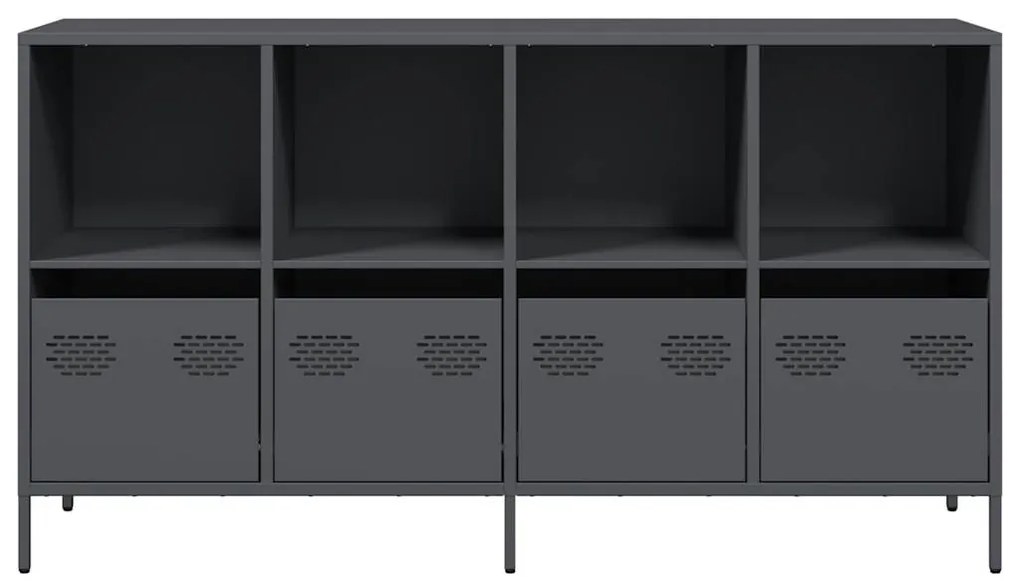 Ντουλάπι Ανθρακί 135x39x73,5 εκ. από Χάλυβα Ψυχρής Έλασης - Ανθρακί