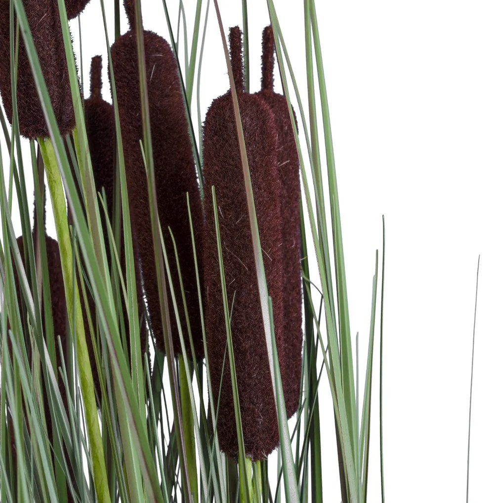 GloboStar® Artificial Garden TYPHA ANGUSTIFOLIA GRASS 20069 Τεχνητό Διακοσμητικό Φυτό Γρασίδι της Τύφας Υ90cm