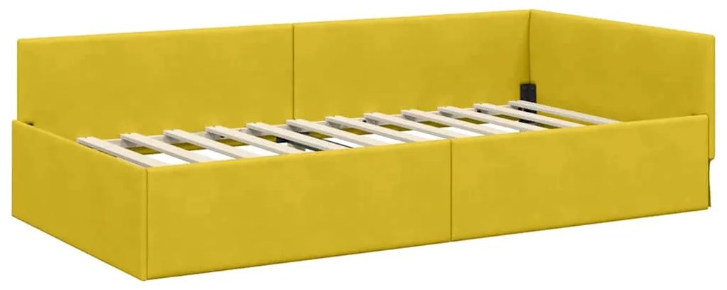 vidaXL Κρεβάτι Γωνίας Άλλο με κεφαλάρι Κίτρινο 90 x 190 cm