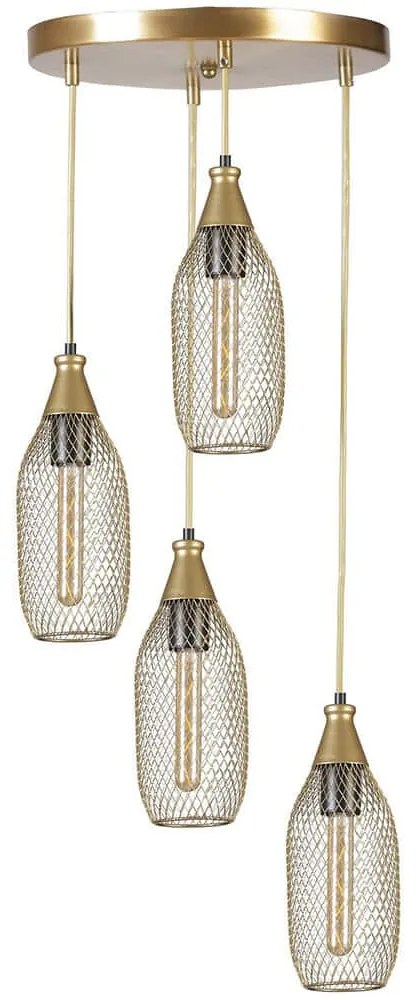 Φωτιστικό Οροφής Rio 941RTN1250 Φ30x70cm 4xE27 40W Gold Opviq