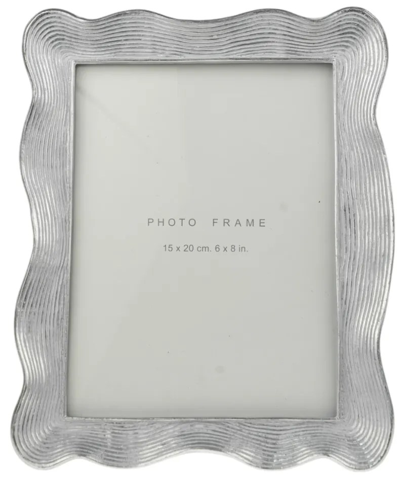 Κορνίζα Polyester Ασημί-Λευκή 15x20εκ. Zen Collection 25.21.51516