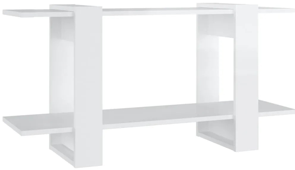 vidaXL Βιβλιοθήκη Ραφιέρα Γυαλ. Λευκό 100x30x51 εκ. Επεξεργασμένο Ξύλο