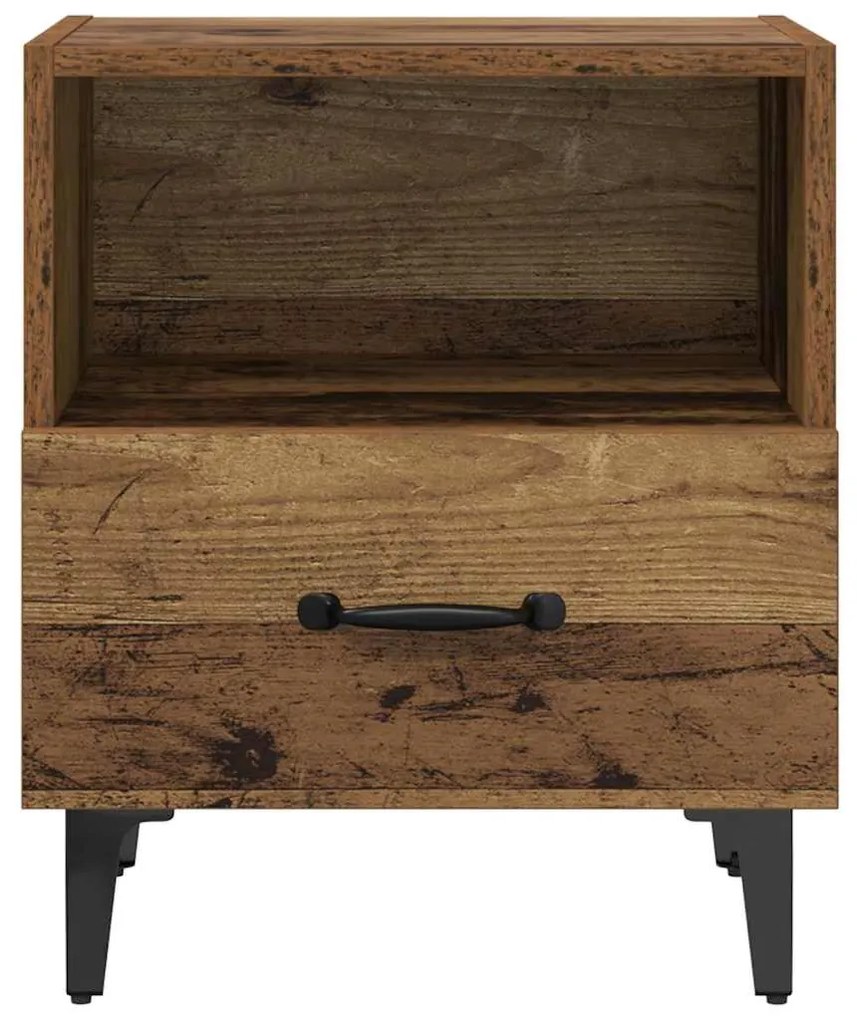 vidaXL Κομοδίνο 2 pcs Παλαιό ξύλο 40 x 35 x 47.5 εκ Επεξεργασμένο ξύλο