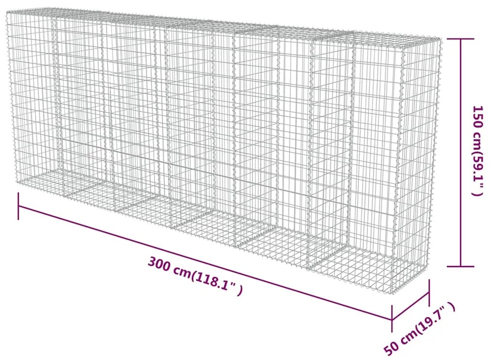 ΣΥΡΜΑΤΟΚΙΒΩΤΙΟ ΤΟΙΧΟΣ 300X50X150 ΕΚ. ΓΑΛΒΑΝ.ΧΑΛΥΒΑΣ + ΚΑΛΥΜΜΑΤΑ 143593