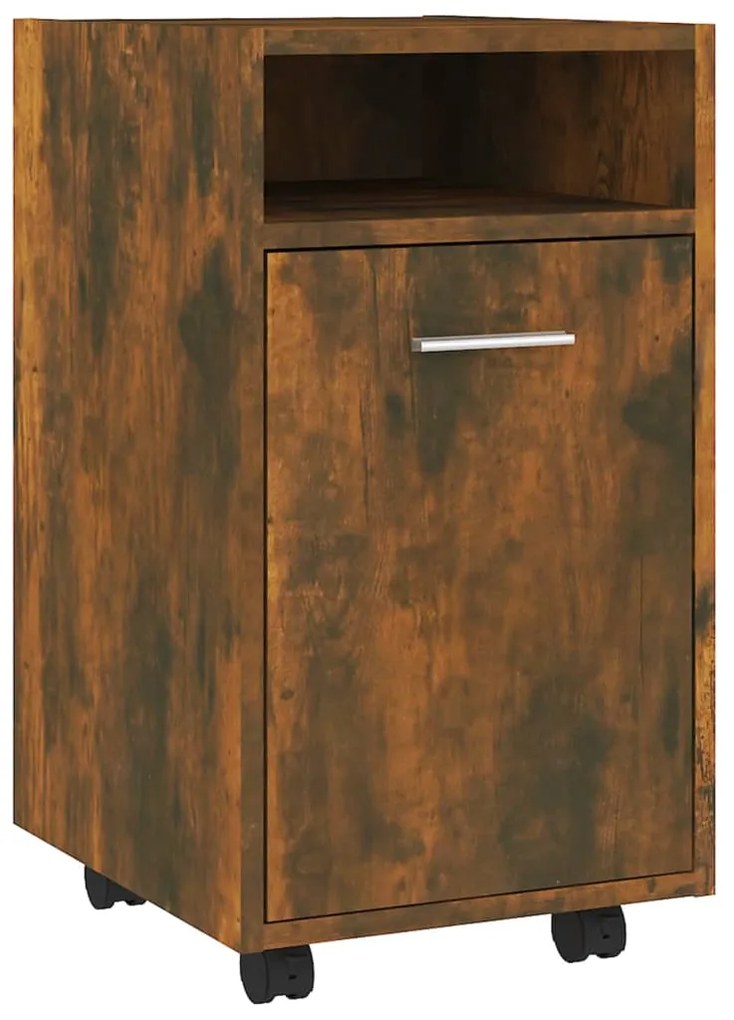 vidaXL Ντουλάπι με Ροδάκια Καπνιστή Δρυς 33x38x60 εκ. Επεξεργ. ξύλο