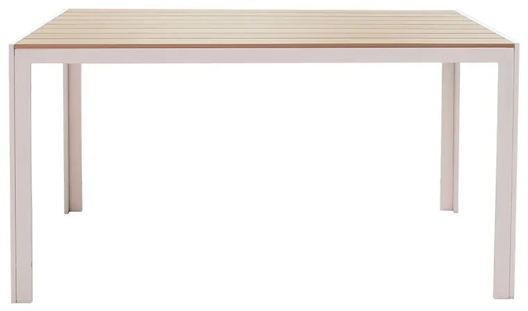 Τραπέζι κήπου Nares pakoworld αλουμίνιο λευκό-polywood φυσικό 140x80x72.5εκ - 152-000004 - 152-000004