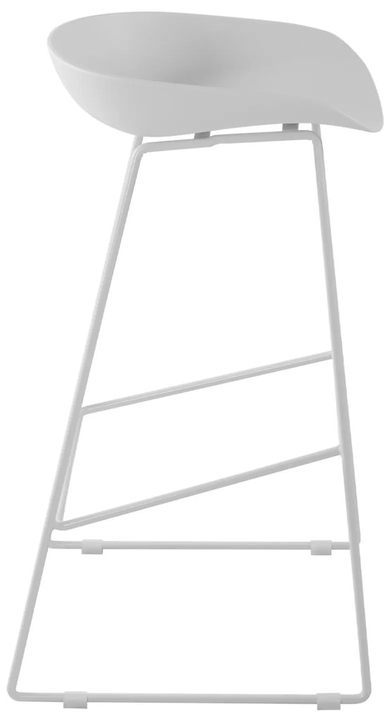 Σκαμπό μπαρ NAILA Μεταλλικό με Κάθισμα PP Λευκό 47x47x83 εκ. 2αδα 47x47x83 εκ.