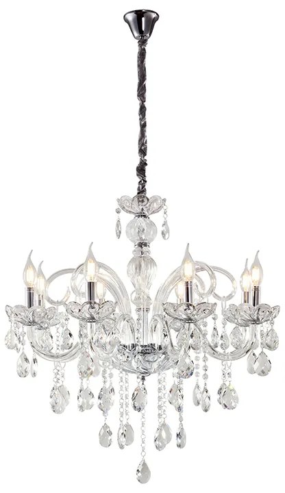 Artekko Chandelier Nouli Πολυέλαιος 8φωτος Διάφανο Κρύσταλλο (70x70x70)cm Artekko 023-3031