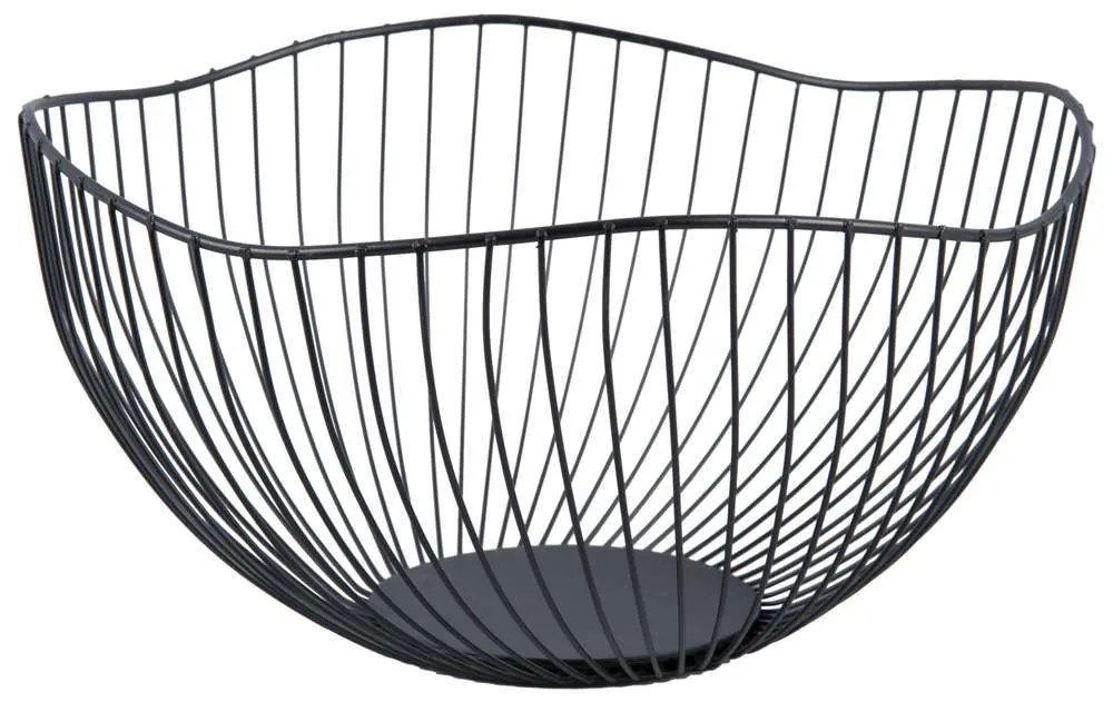Φρουτιέρα Wave PT3849BK 25,5x14cm Black Present Time Metal