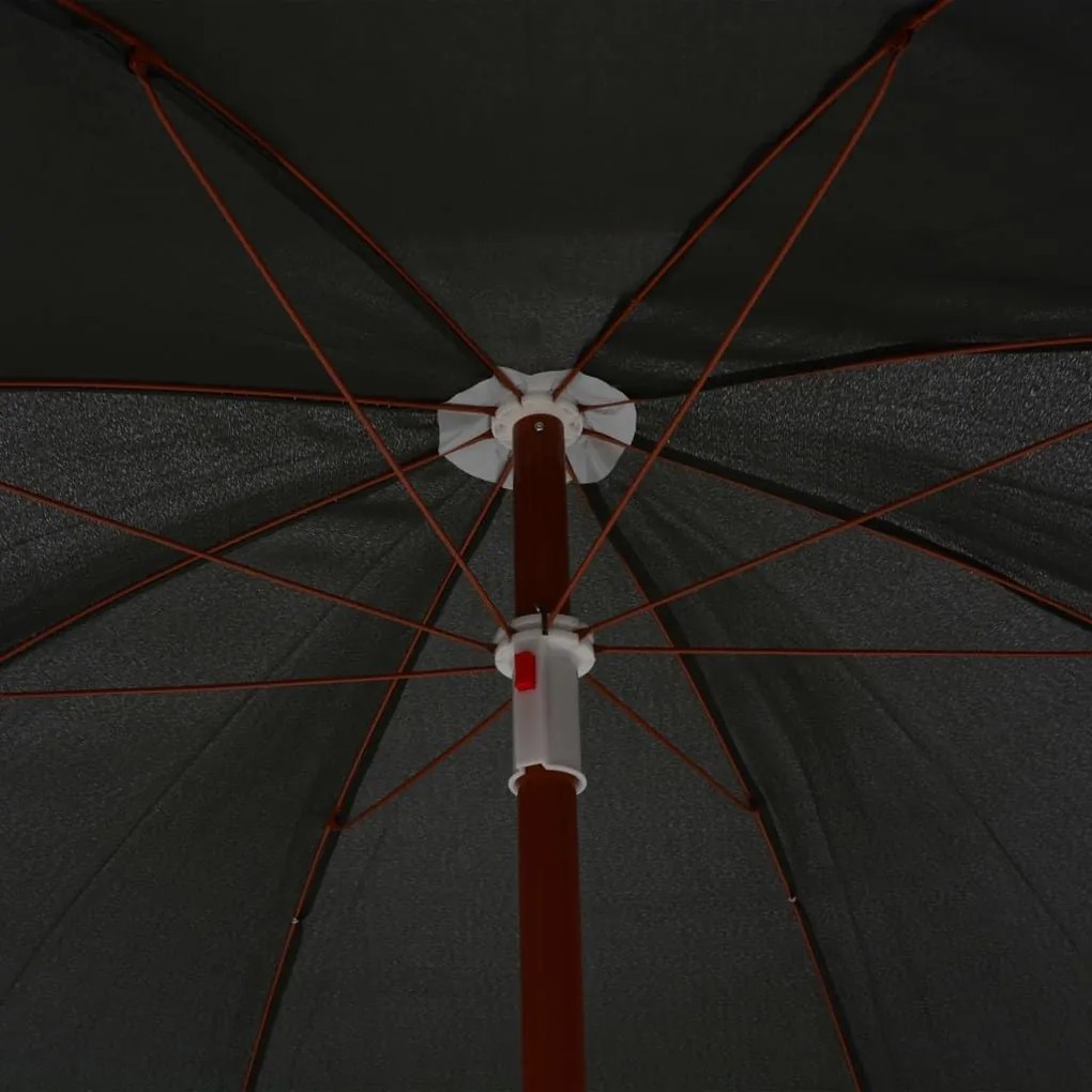 Ομπρέλα Ανθρακί 180 εκ. με Ατσάλινο Ιστό - Ανθρακί