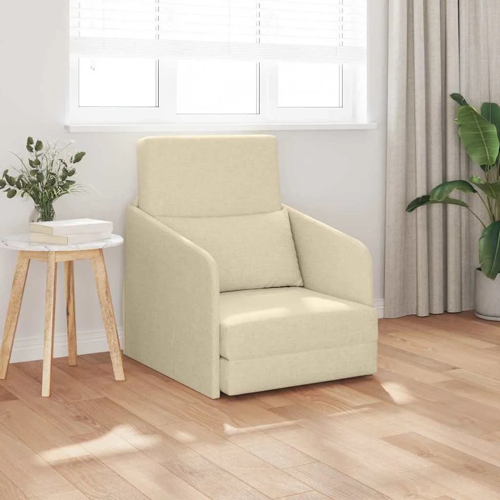 vidaXL Κρεβάτι καναπές Κρεμ 65 x 80 x 83 εκ. ύφασμα