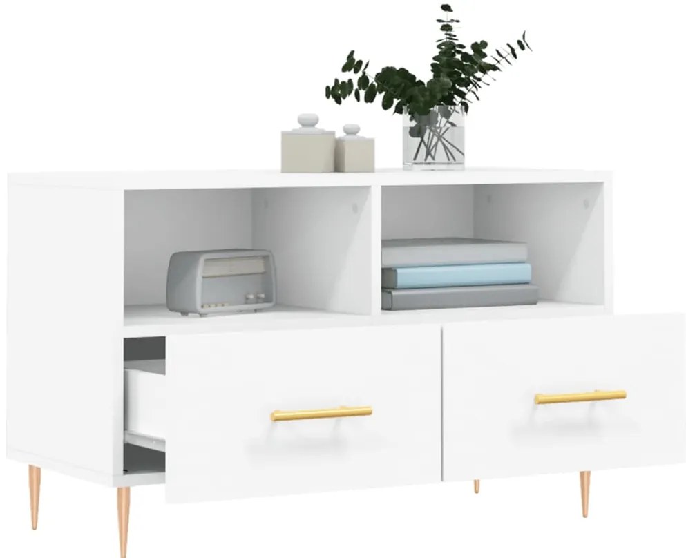 vidaXL Έπιπλο Τηλεόρασης Λευκό 80 x 36 x 50 εκ. από Επεξεργασμένο Ξύλο