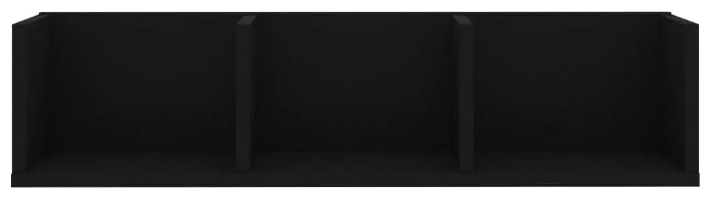 Ράφι Τοίχου για CD Μαύρο 75 x 18 x 18 εκ. από Επεξ. Ξύλο - Μαύρο