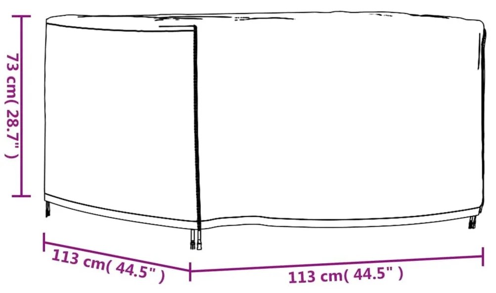 Κάλυμμα Επίπλων Κήπου Αδιάβροχο Μαύρο 113x113x73 εκ. 420D - Μαύρο