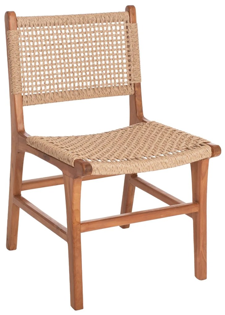 DINING CHAIR NESHA  TEAK WOOD AND VIRO ROPE 50x62x85Hcm.